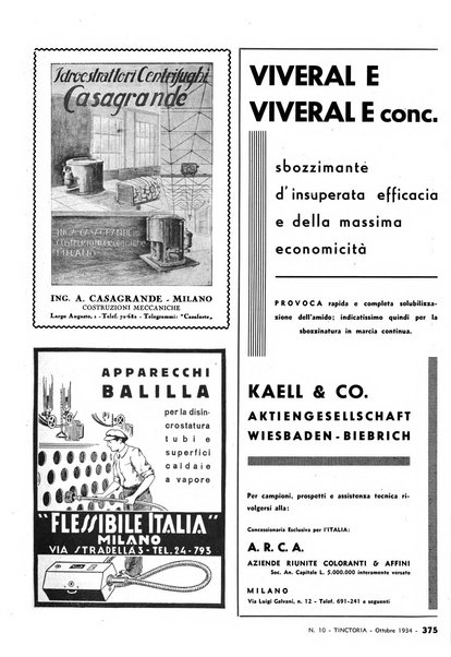 Tinctoria i progressi delle industrie tintorie e tessili