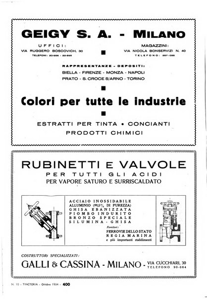 Tinctoria i progressi delle industrie tintorie e tessili