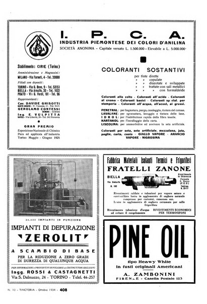 Tinctoria i progressi delle industrie tintorie e tessili