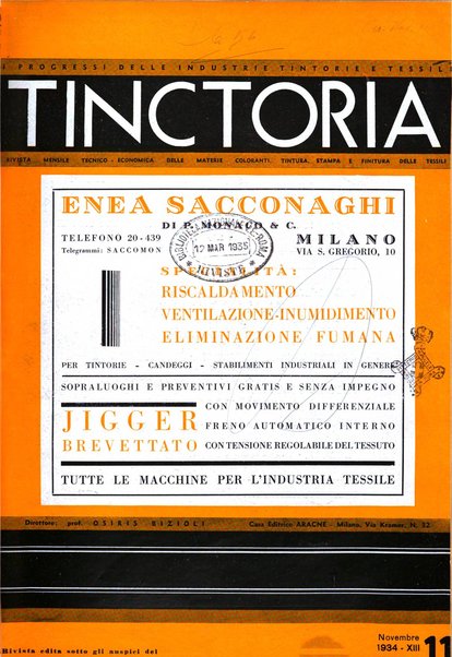 Tinctoria i progressi delle industrie tintorie e tessili