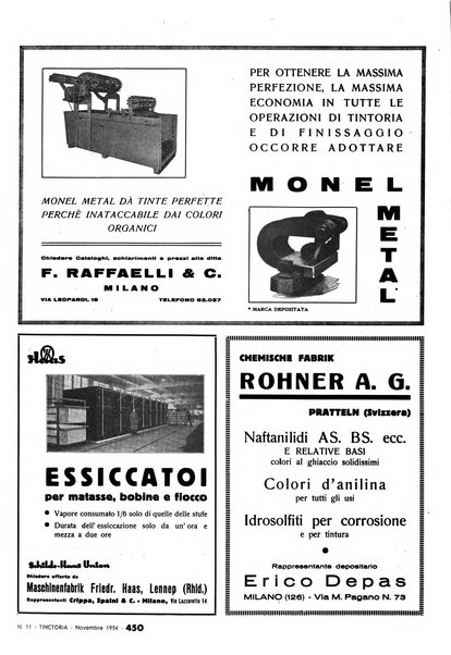 Tinctoria i progressi delle industrie tintorie e tessili