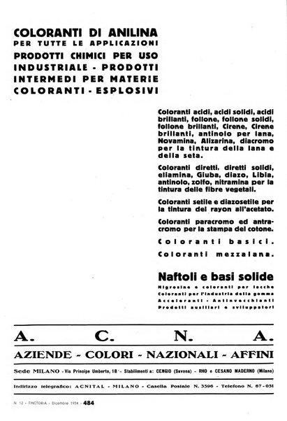 Tinctoria i progressi delle industrie tintorie e tessili