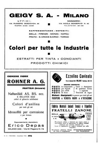 Tinctoria i progressi delle industrie tintorie e tessili