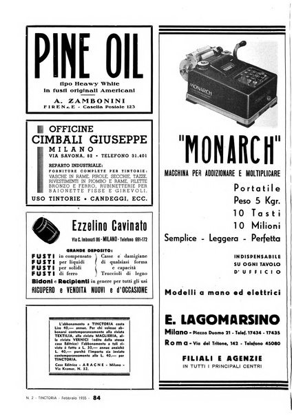 Tinctoria i progressi delle industrie tintorie e tessili