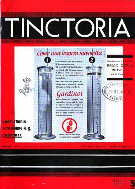 Tinctoria i progressi delle industrie tintorie e tessili