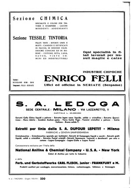 Tinctoria i progressi delle industrie tintorie e tessili