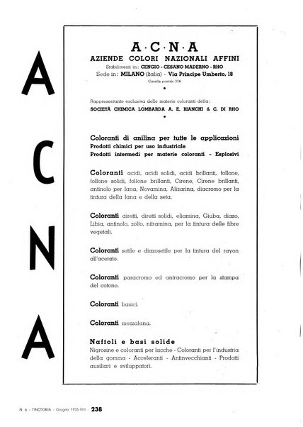 Tinctoria i progressi delle industrie tintorie e tessili