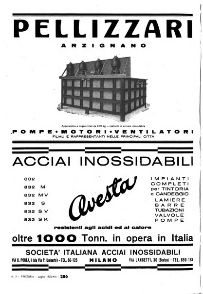 Tinctoria i progressi delle industrie tintorie e tessili