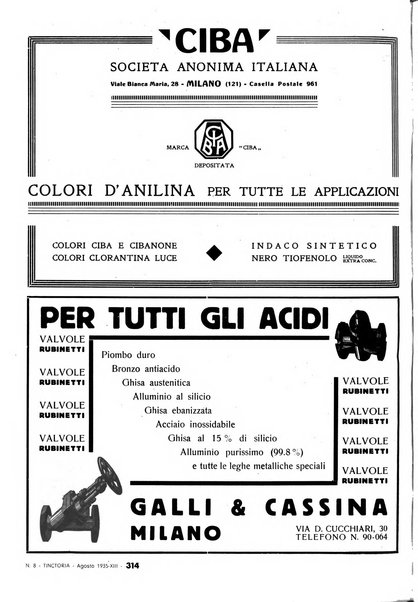 Tinctoria i progressi delle industrie tintorie e tessili