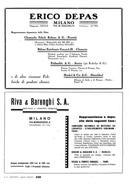 Tinctoria i progressi delle industrie tintorie e tessili