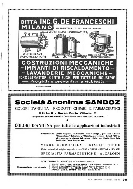 Tinctoria i progressi delle industrie tintorie e tessili