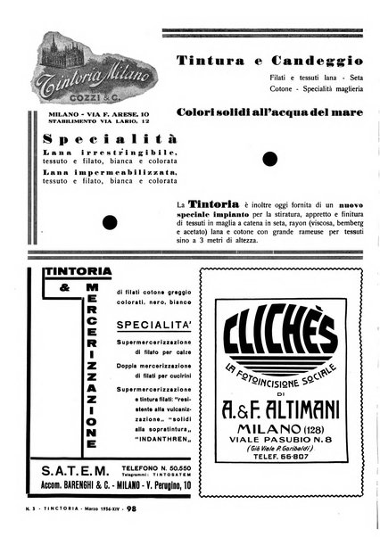 Tinctoria i progressi delle industrie tintorie e tessili