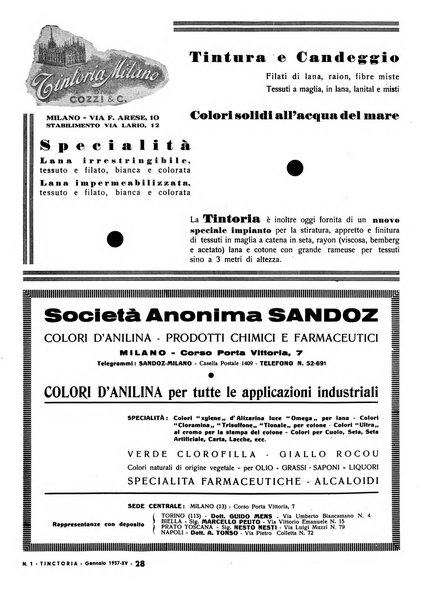 Tinctoria i progressi delle industrie tintorie e tessili