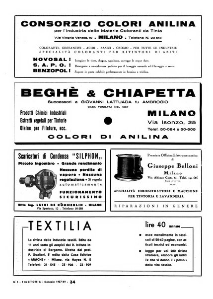 Tinctoria i progressi delle industrie tintorie e tessili