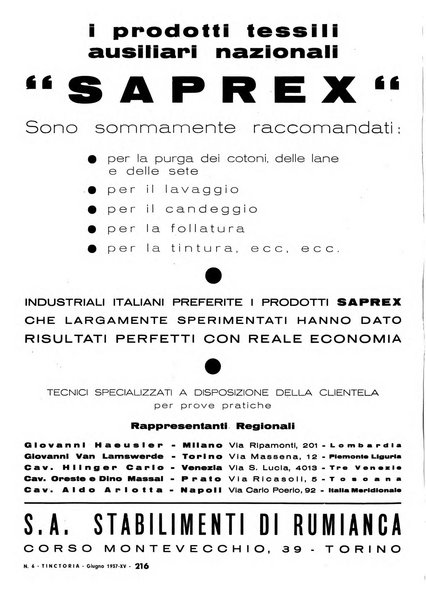 Tinctoria i progressi delle industrie tintorie e tessili