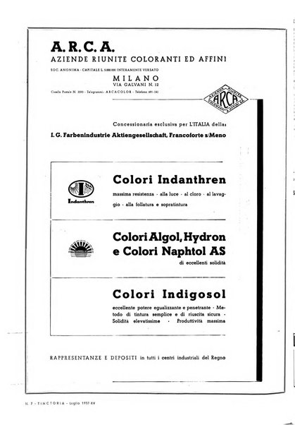 Tinctoria i progressi delle industrie tintorie e tessili