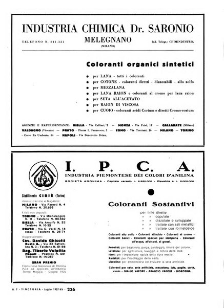 Tinctoria i progressi delle industrie tintorie e tessili