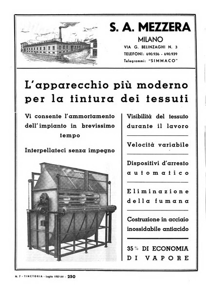 Tinctoria i progressi delle industrie tintorie e tessili