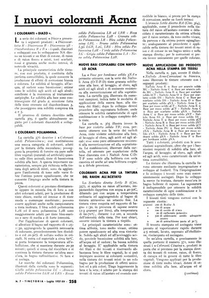 Tinctoria i progressi delle industrie tintorie e tessili