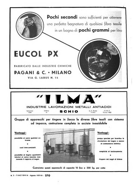 Tinctoria i progressi delle industrie tintorie e tessili