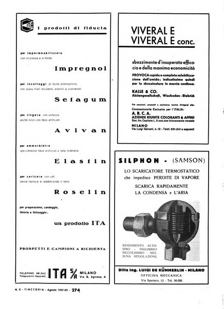 Tinctoria i progressi delle industrie tintorie e tessili