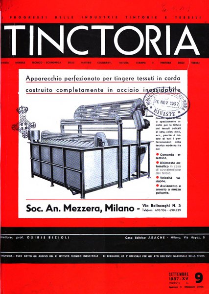 Tinctoria i progressi delle industrie tintorie e tessili