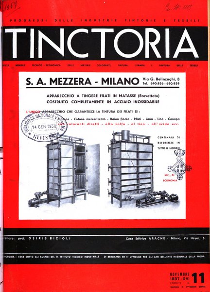 Tinctoria i progressi delle industrie tintorie e tessili