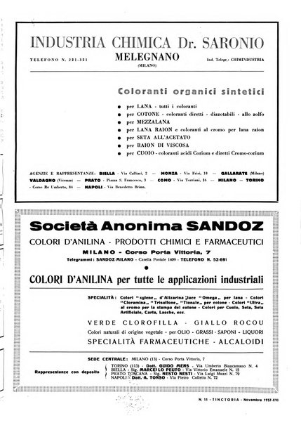 Tinctoria i progressi delle industrie tintorie e tessili