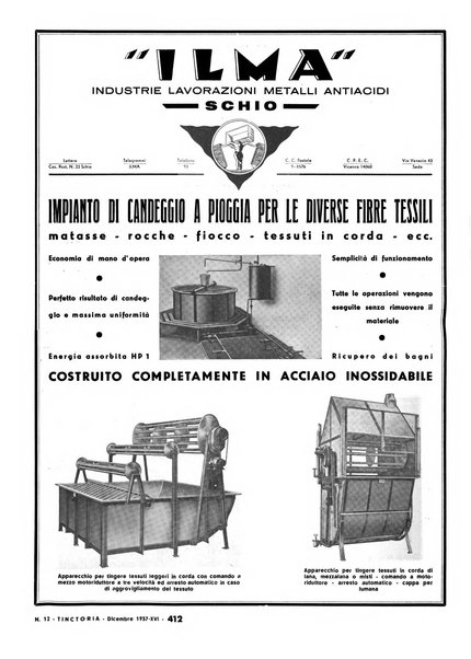 Tinctoria i progressi delle industrie tintorie e tessili