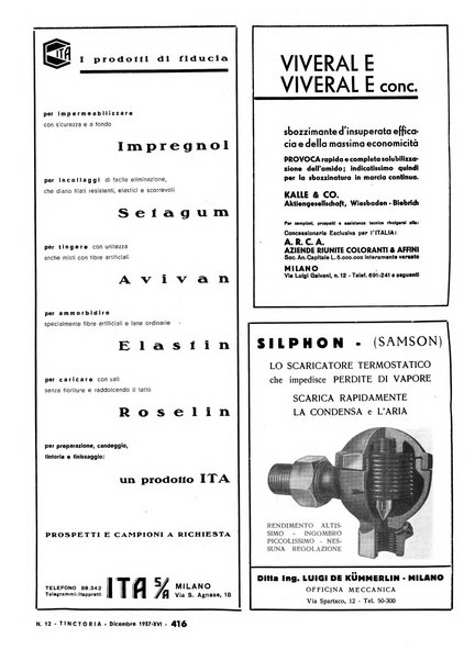 Tinctoria i progressi delle industrie tintorie e tessili