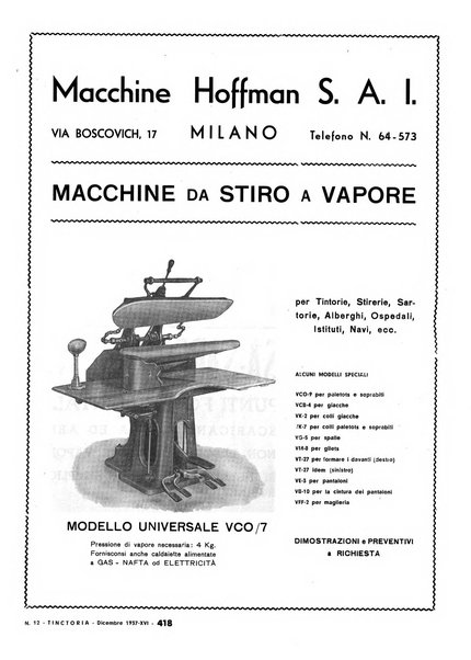 Tinctoria i progressi delle industrie tintorie e tessili