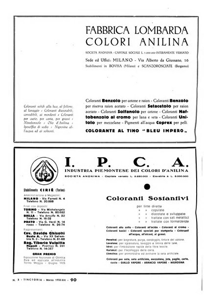 Tinctoria i progressi delle industrie tintorie e tessili