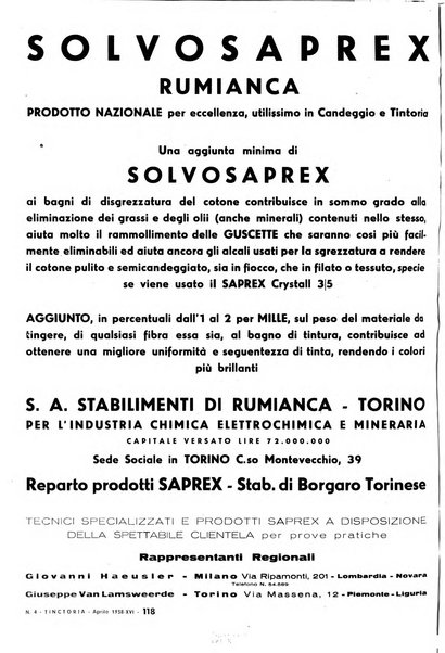 Tinctoria i progressi delle industrie tintorie e tessili