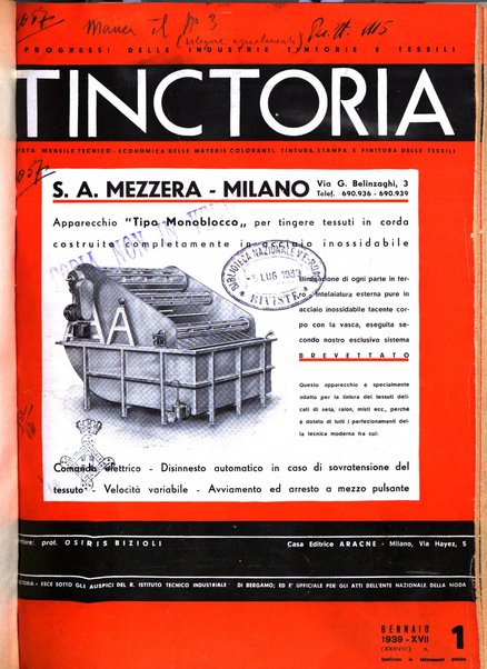 Tinctoria i progressi delle industrie tintorie e tessili