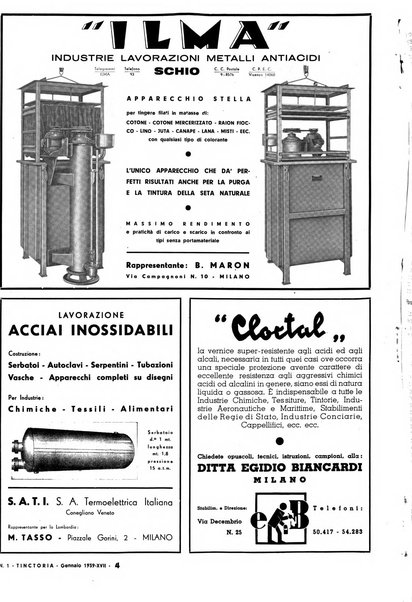 Tinctoria i progressi delle industrie tintorie e tessili