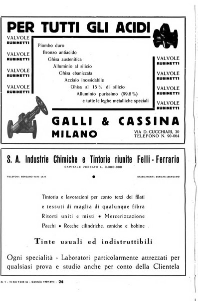 Tinctoria i progressi delle industrie tintorie e tessili