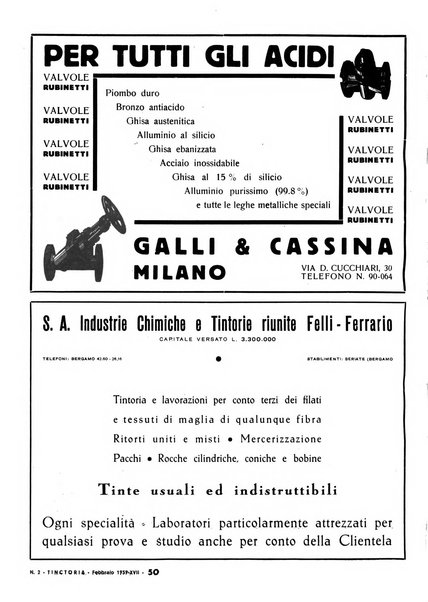 Tinctoria i progressi delle industrie tintorie e tessili