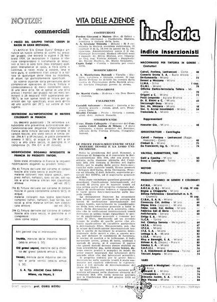 Tinctoria i progressi delle industrie tintorie e tessili