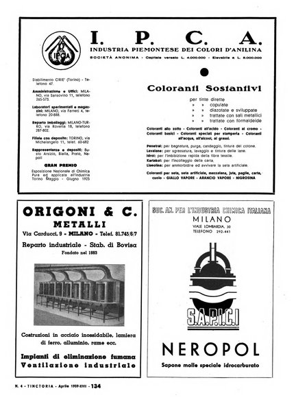 Tinctoria i progressi delle industrie tintorie e tessili