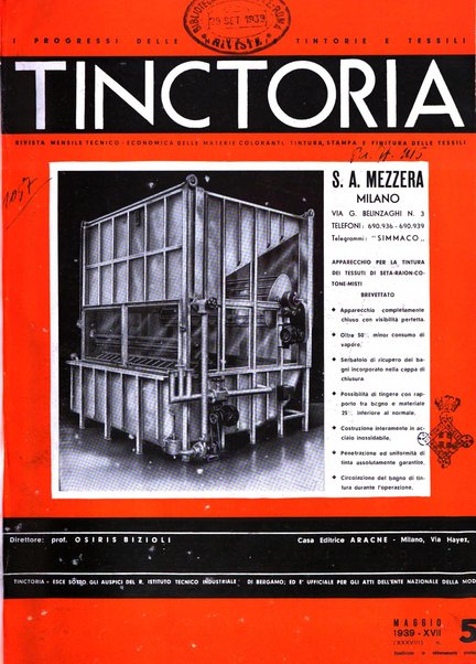 Tinctoria i progressi delle industrie tintorie e tessili