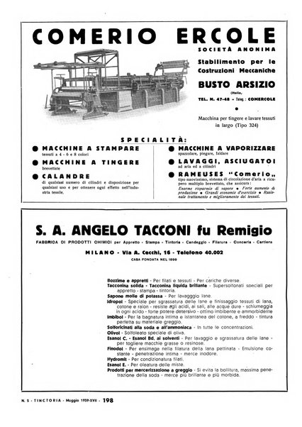 Tinctoria i progressi delle industrie tintorie e tessili