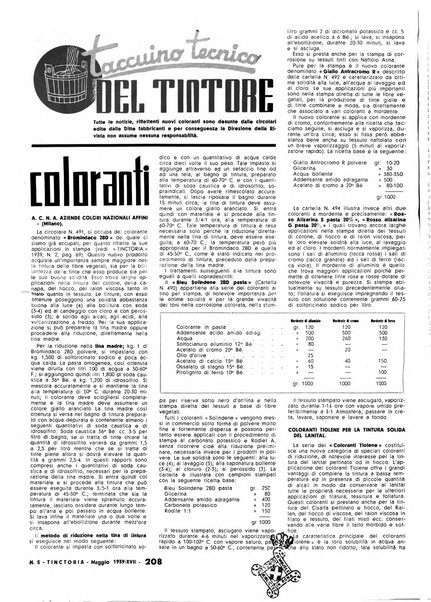 Tinctoria i progressi delle industrie tintorie e tessili