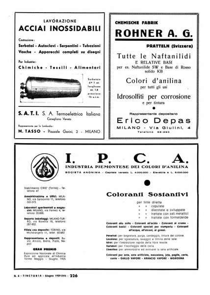 Tinctoria i progressi delle industrie tintorie e tessili