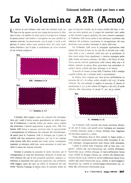 Tinctoria i progressi delle industrie tintorie e tessili