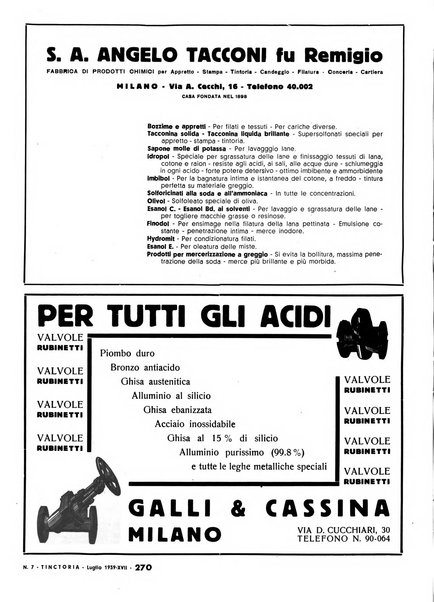 Tinctoria i progressi delle industrie tintorie e tessili