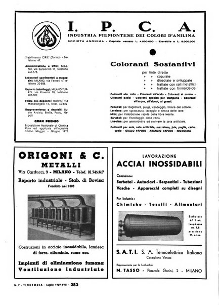 Tinctoria i progressi delle industrie tintorie e tessili