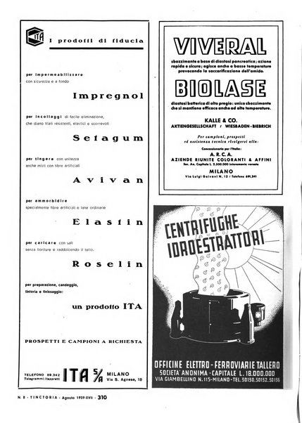 Tinctoria i progressi delle industrie tintorie e tessili