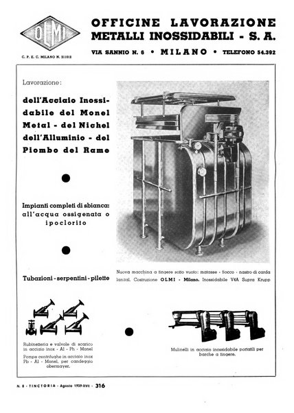 Tinctoria i progressi delle industrie tintorie e tessili