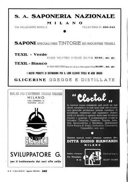 Tinctoria i progressi delle industrie tintorie e tessili