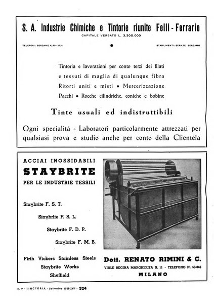 Tinctoria i progressi delle industrie tintorie e tessili